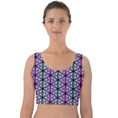 Geometric Patterns Triangle Seamless Velvet Crop Top