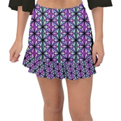 Geometric Patterns Triangle Seamless Fishtail Mini Chiffon Skirt