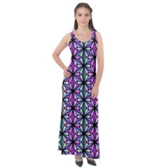 Geometric Patterns Triangle Seamless Sleeveless Velour Maxi Dress