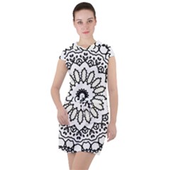 Mandala Kaleidoscope Arts Drawstring Hooded Dress