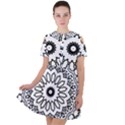 Mandala Kaleidoscope Arts Short Sleeve Shoulder Cut Out Dress  View1