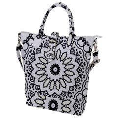 Mandala Kaleidoscope Arts Buckle Top Tote Bag by Pakrebo