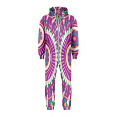 Mandala Geometric Pattern Shapes Hooded Jumpsuit (kids) by Pakrebo