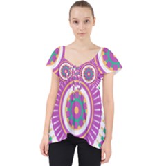 Mandala Geometric Pattern Shapes Lace Front Dolly Top by Pakrebo