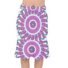 Mandala Geometric Pattern Shapes Mermaid Skirt by Pakrebo