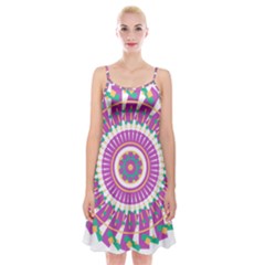 Mandala Geometric Pattern Shapes Spaghetti Strap Velvet Dress by Pakrebo