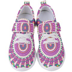 Mandala Geometric Pattern Shapes Women s Velcro Strap Shoes