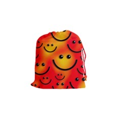 Smile Smiling Face Happy Cute Drawstring Pouch (small) by Pakrebo