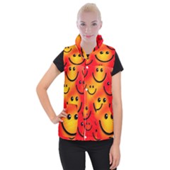 Smile Smiling Face Happy Cute Women s Button Up Vest by Pakrebo