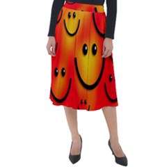 Smile Smiling Face Happy Cute Classic Velour Midi Skirt  by Pakrebo