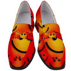 Smile Smiling Face Happy Cute Women s Chunky Heel Loafers