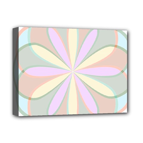 Flower Stained Glass Window Symmetry Deluxe Canvas 16  X 12  (stretched)  by Pakrebo