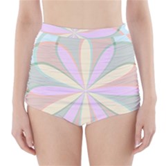 Flower Stained Glass Window Symmetry High-waisted Bikini Bottoms by Pakrebo