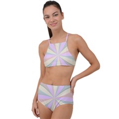 Flower Stained Glass Window Symmetry High Waist Tankini Set