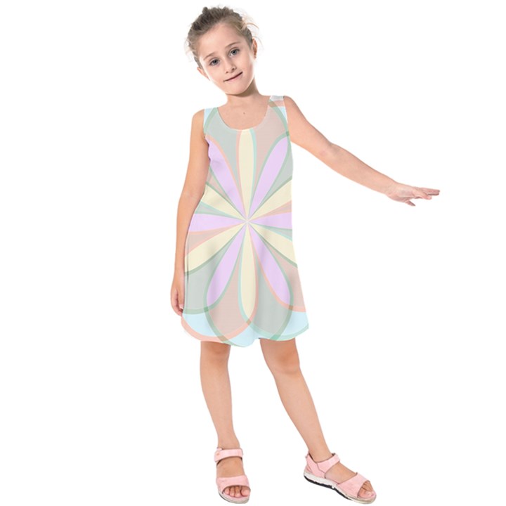 Flower Stained Glass Window Symmetry Kids  Sleeveless Dress