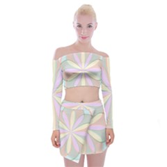 Flower Stained Glass Window Symmetry Off Shoulder Top With Mini Skirt Set by Pakrebo