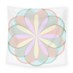 Flower Stained Glass Window Symmetry Square Tapestry (large)