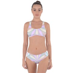 Flower Stained Glass Window Symmetry Criss Cross Bikini Set by Pakrebo