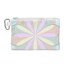 Flower Stained Glass Window Symmetry Canvas Cosmetic Bag (medium) by Pakrebo