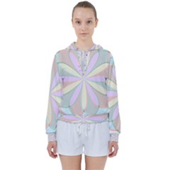 Flower Stained Glass Window Symmetry Women s Tie Up Sweat