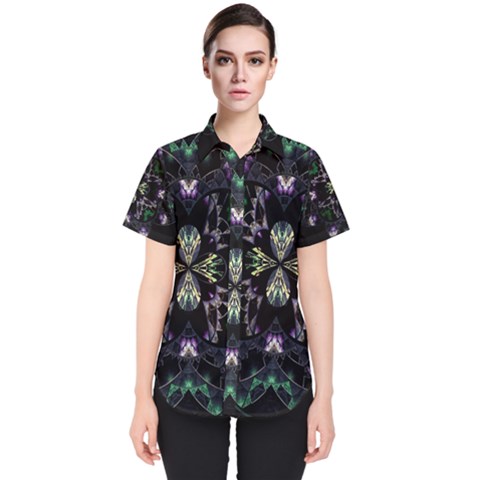 Fractal Fractal Art Texture Women s Short Sleeve Shirt by Pakrebo