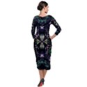 Fractal Fractal Art Texture Quarter Sleeve Midi Velour Bodycon Dress View2