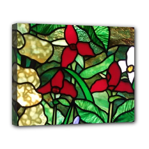 Stained Glass Art Window Church Deluxe Canvas 20  X 16  (stretched) by Pakrebo