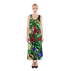 Stained Glass Art Window Church Sleeveless Maxi Dress by Pakrebo