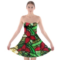 Stained Glass Art Window Church Strapless Bra Top Dress by Pakrebo