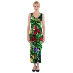 Stained Glass Art Window Church Fitted Maxi Dress by Pakrebo