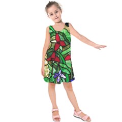 Stained Glass Art Window Church Kids  Sleeveless Dress by Pakrebo