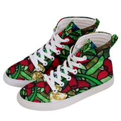 Stained Glass Art Window Church Women s Hi-top Skate Sneakers by Pakrebo