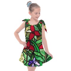 Stained Glass Art Window Church Kids  Tie Up Tunic Dress by Pakrebo