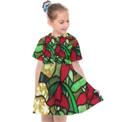 Stained Glass Art Window Church Kids  Sailor Dress by Pakrebo