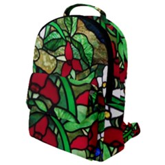 Stained Glass Art Window Church Flap Pocket Backpack (small) by Pakrebo