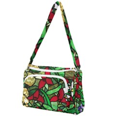 Stained Glass Art Window Church Front Pocket Crossbody Bag