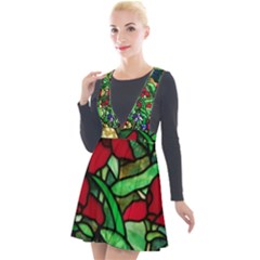 Stained Glass Art Window Church Plunge Pinafore Velour Dress