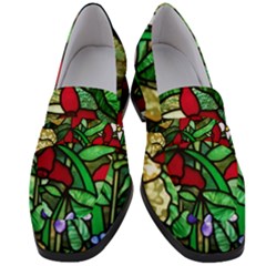 Stained Glass Art Window Church Women s Chunky Heel Loafers