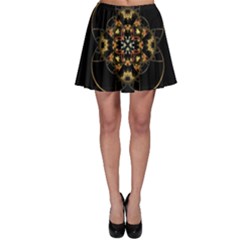 Fractal Stained Glass Ornate Skater Skirt by Pakrebo