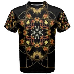 Fractal Stained Glass Ornate Men s Cotton Tee by Pakrebo