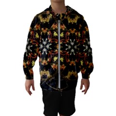 Fractal Stained Glass Ornate Hooded Windbreaker (kids) by Pakrebo