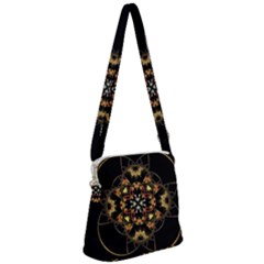 Fractal Stained Glass Ornate Zipper Messenger Bag