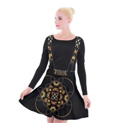 Fractal Stained Glass Ornate Suspender Skater Skirt by Pakrebo