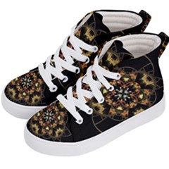 Fractal Stained Glass Ornate Kids  Hi-top Skate Sneakers by Pakrebo