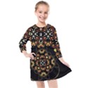 Fractal Stained Glass Ornate Kids  Quarter Sleeve Shirt Dress View1