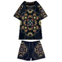 Fractal Stained Glass Ornate Kids  Swim Tee and Shorts Set View1