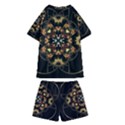 Fractal Stained Glass Ornate Kids  Swim Tee and Shorts Set View2