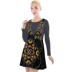 Fractal Stained Glass Ornate Plunge Pinafore Velour Dress