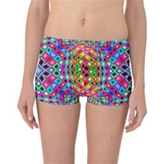 Kaleidoscope Pattern Sacred Geometry Reversible Boyleg Bikini Bottoms by Pakrebo