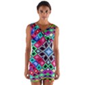 Kaleidoscope Pattern Sacred Geometry Wrap Front Bodycon Dress View1